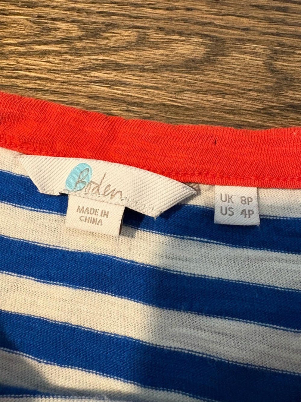 Boden Blue White Stripe Dress 4P Short Sleeve 100% Cotton Nautical Patriotic - Picture 3 of 9